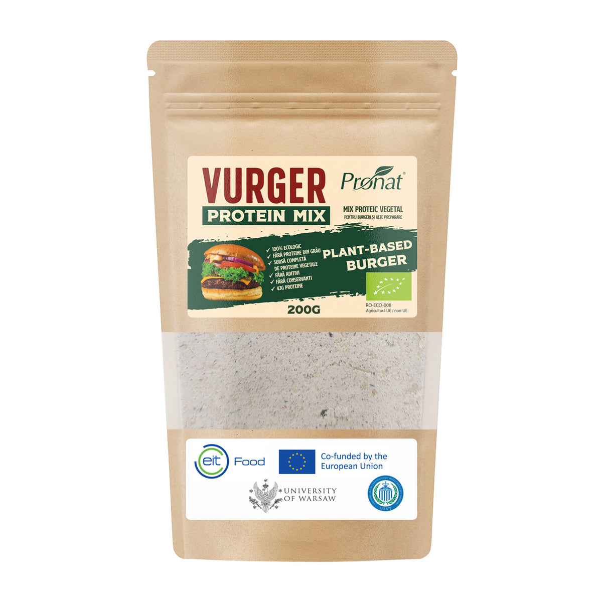 Vurger - Mix proteic vegetal bio ideal pentru burgeri și alte preparate, Pronat