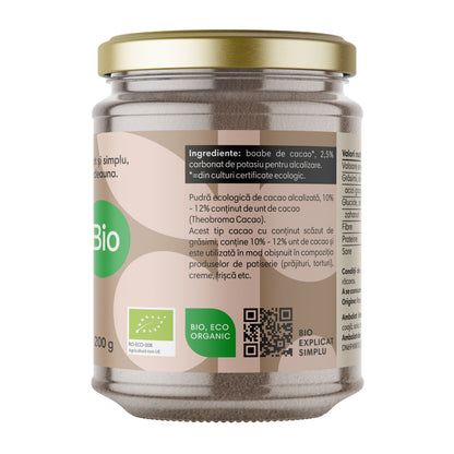 Cacao pudra bio, 200g Pronat