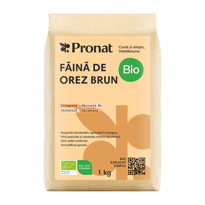 Faina de orez brun bio, 1kg Pronat