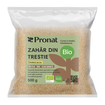 Zahăr bio din trestie Demerara, 500g Pronat
