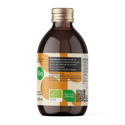 Ulei bio de turmeric (curcuma) macerat la rece, 100ml Pronat