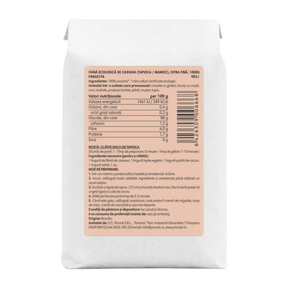 Faina bio de cassava extra fina (tapioca / manioc), 1000g Pronat