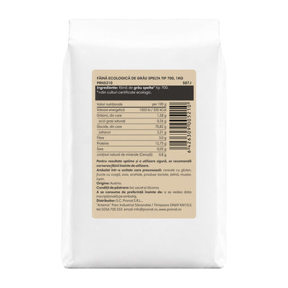 Faina semialba bio de grau spelta tip 700 (Triticum spelta) 1kg Pronat