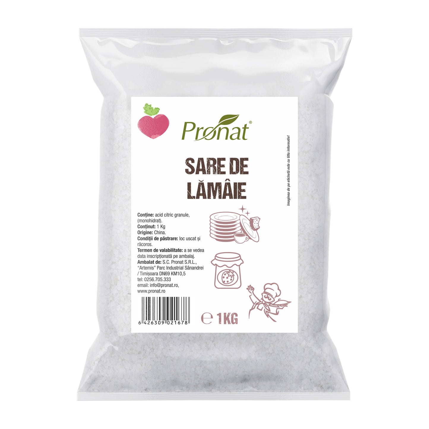 Sare de lămâie, 1kg Pronat