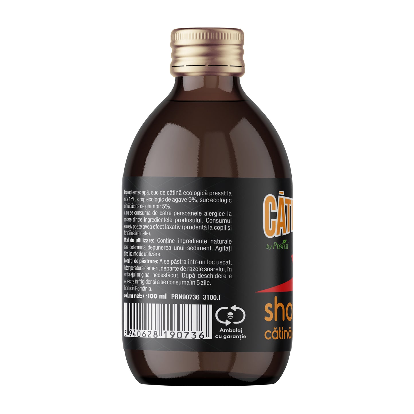 Shot bio de catină cu ghimbir, 100ml CătiBoom