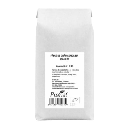 Faina bio de grau dur Semolina macinata fin, Pronat