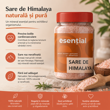 Sare de Himalaya de masa la pet, 300g Esential