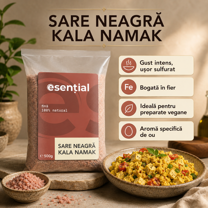 Sare neagra fina Kala Namak, 500g Esential