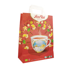 Punga de hartie inscriptionata cu manere Yogi Tea
