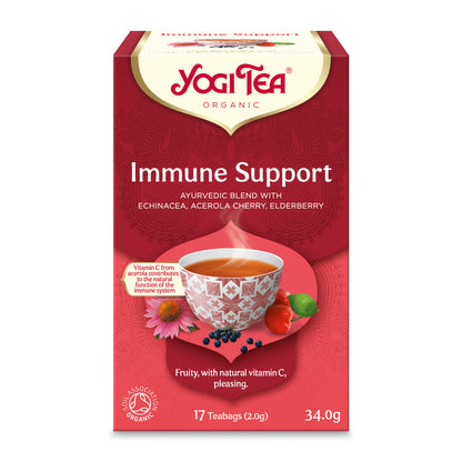 Pachet 1x Ceai Bio Sprijin Imunitar, 17 pliculețe x 1,8g (30,6g) + 1x Ceai Bio Echinacea, 17 pliculețe 30.6 g Yogi Tea