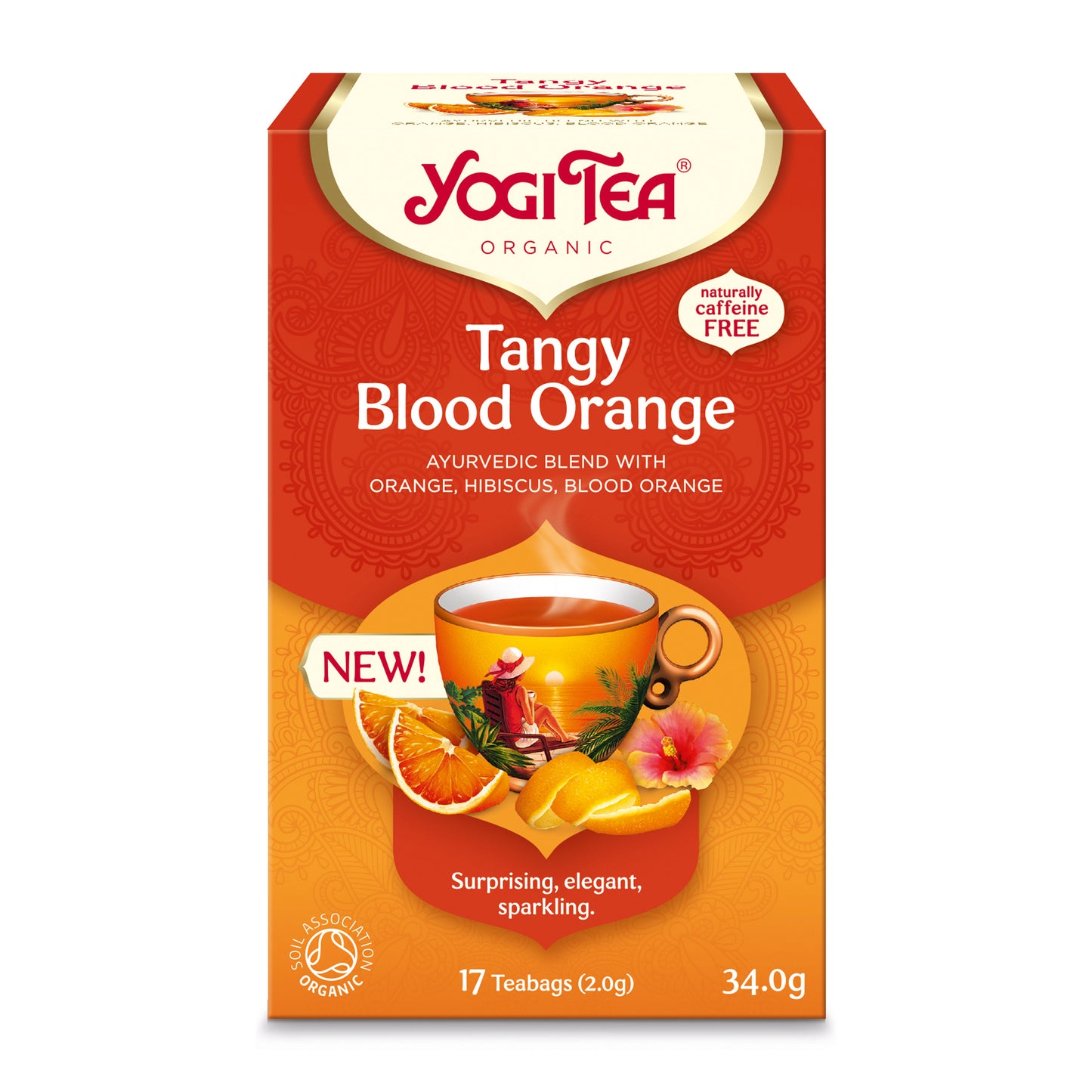 Ceai bio cu portocale rosii, 17 pliculete a 2,0g / 34,0g Yogi Tea