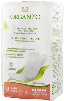 Absorbante intime din bumbac 100% organic, pentru perioada de dupa nastere 12 buc Organyc