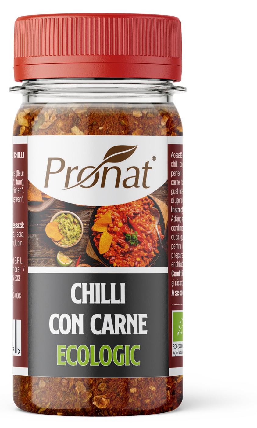 Amestec de condimente bio pentru Chilli con carne, 50g Pronat