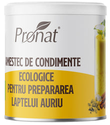 Amestec de Condimente bio pentru prepararea Laptelui Auriu, 100g Pronat