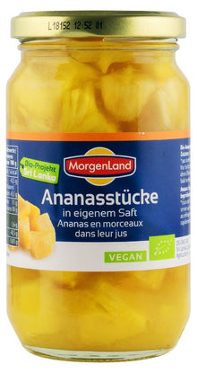 Ananas bio bucati in suc propriu, 350g Morgenland