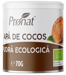 Apa de cocos bio, pudra 70g Pronat
