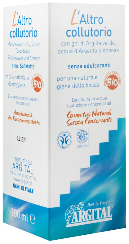 Apa de gura cu gel de argila verde, apa de argint si ananas, 100ml Argital