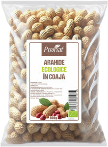Arahide bio in coaja, usor prajite, nesarate, 500g Pronat