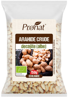 Arahide crude decojite (albe), bio, 150g Pronat