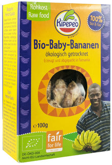 Banane baby bio si fairtrade, bucati uscate, 100g Kipepeo