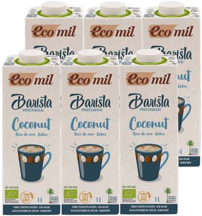Barista, bautura vegetala bio de cocos, pentru cafea, 1L Ecomil x 6 buc