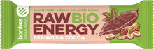 Baton energizant bio, Raw Energy, cu arahide si cacao 50g Bombus