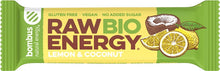 Baton energizant bio, Raw Energy, cu lamaie si nuca de cocos 50g Bombus