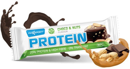 Baton proteic cu ciocolata si alune, 60g Max Sport