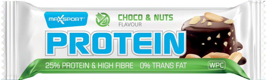 Baton proteic cu ciocolata si alune, 60g Max Sport