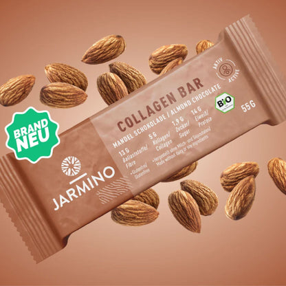 Baton proteic cu colagen si migdale, 55g, Jarmino