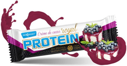 Baton proteic in invelis alb cu aroma de coacaze negre, 60g Max Sport