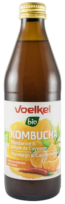 Bautura bio Kombucha cu mandarine si piper cayenne, 0,33L Voelkel