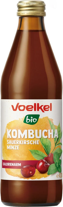 Bautura bio kombucha cu visine si menta, 330ml Voelkel