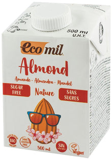 Bautura bio, natur de migdale, fara zahar, 500ml Ecomil
