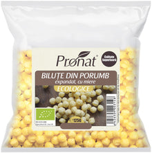 Bilute bio din porumb expandat cu miere, 125g Pronat