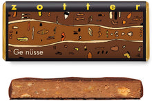 Bio + fair ciocolata neagra cu lapte, umpluta cu nuci, 70g Zotter