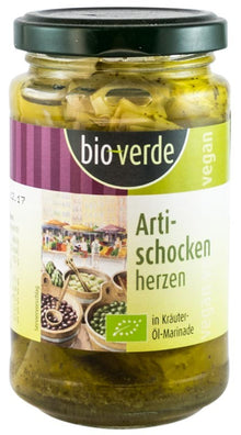 Bio Verde Inimi bio de anghinare, marinate in ulei si verdeturi, 200g