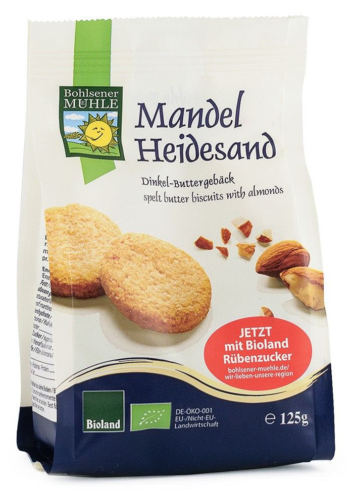 Biscuiti bio din faina de grau spelta, cu unt si migdale, 125g Bohlsener Muhle