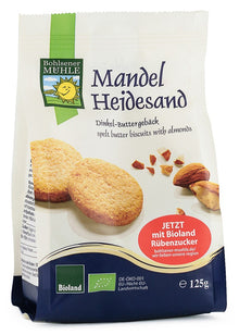 Biscuiti bio din faina de grau spelta, cu unt si migdale, 125g Bohlsener Muhle