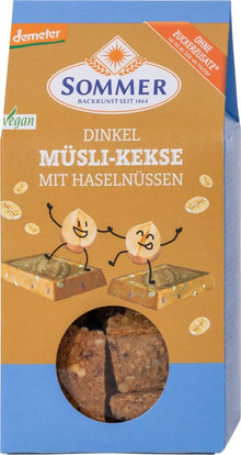 Biscuiti bio si demeter din grau spelta cu alune de padure, 150g Sommer