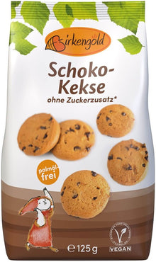 Biscuiti din ovaz cu ciocolata, indulciti cu xylitol 125g Birkengold