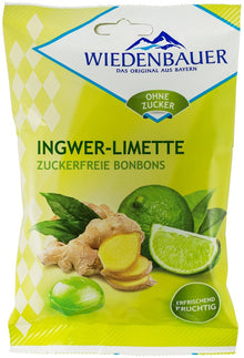 Bomboane fara zahar cu ghimbir si limete, 75g Wiedenbauer