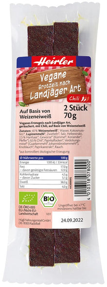 Ca si...Salam vanatoresc bio cu chili, vegan, 70g Heirler