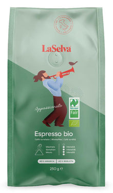 Cafea espresso bio+fair macinata, Apassionato, 250g LaSelva
