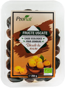 Caise bio fara samburi, fructe uscate la soare, 250g Pronat