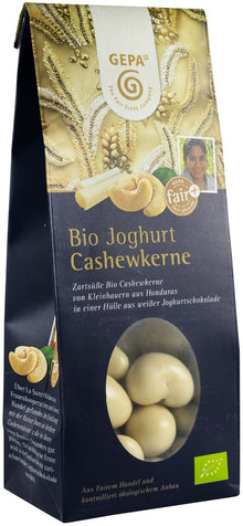 Caju glazurat cu ciocolata alba, bio, 100g Gepa