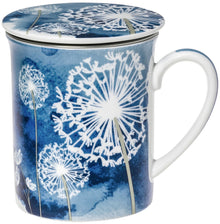 Cana de portelan 0,3l cu infuzor si capac Dandelion Blue, Pronat