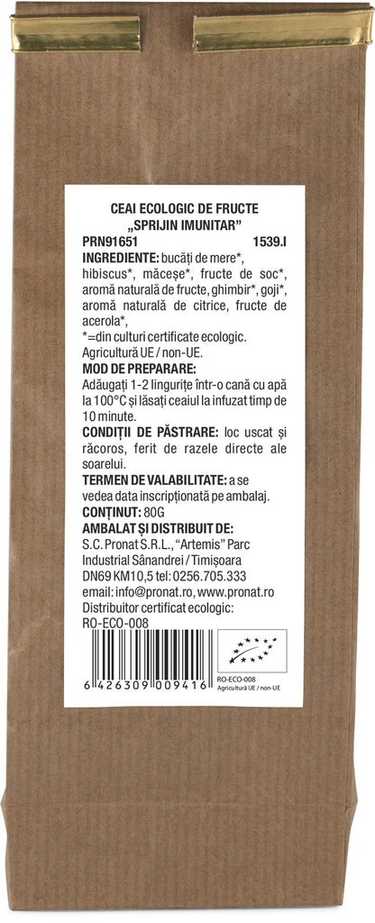 Ceai bio de fructe Sprijin imunitar 80g Pronat