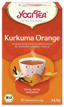 Ceai bio din curcuma, portocale si vanilie, 17 pliculete 34.0g Yogi Tea