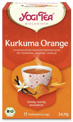 Ceai bio din curcuma, portocale si vanilie, 17 pliculete 34.0g Yogi Tea